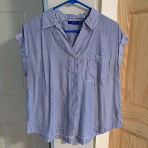 Blue/white striped blouse